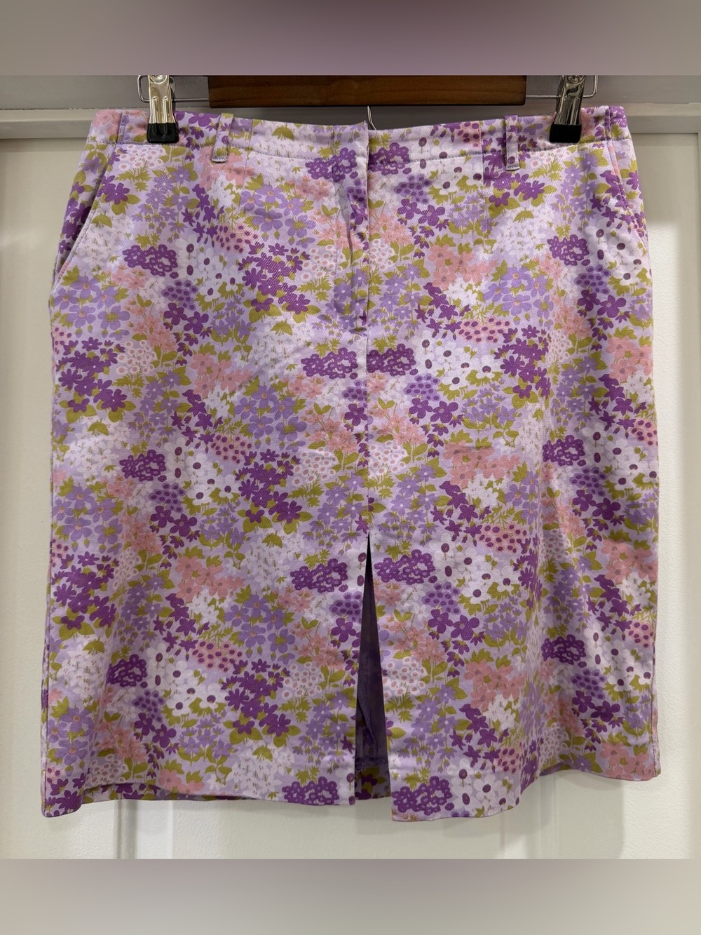 Express Y2K Stretch Lilac Ditzy Floral Stretch Skirt Size 11/12